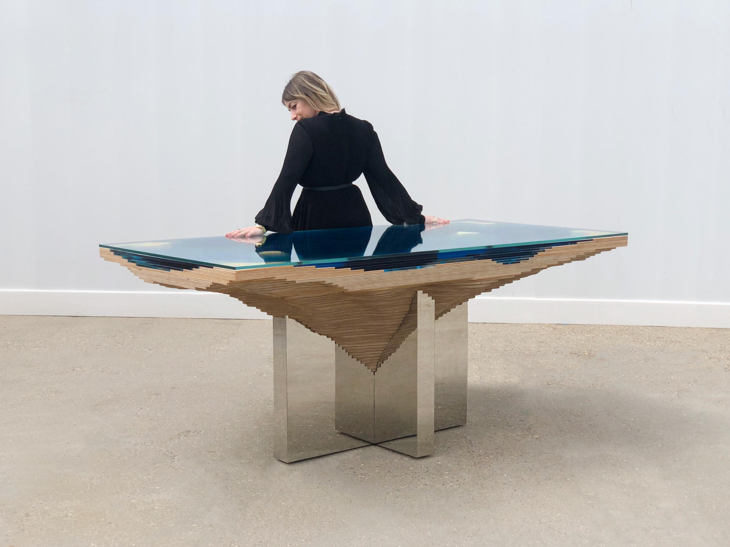 Post-Modern Mirror Abyss Dining Table Table by Duffy London