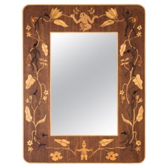 Mirror "Adoration" by G Gewall for Bohus Intarsia, Sweden, 1940s