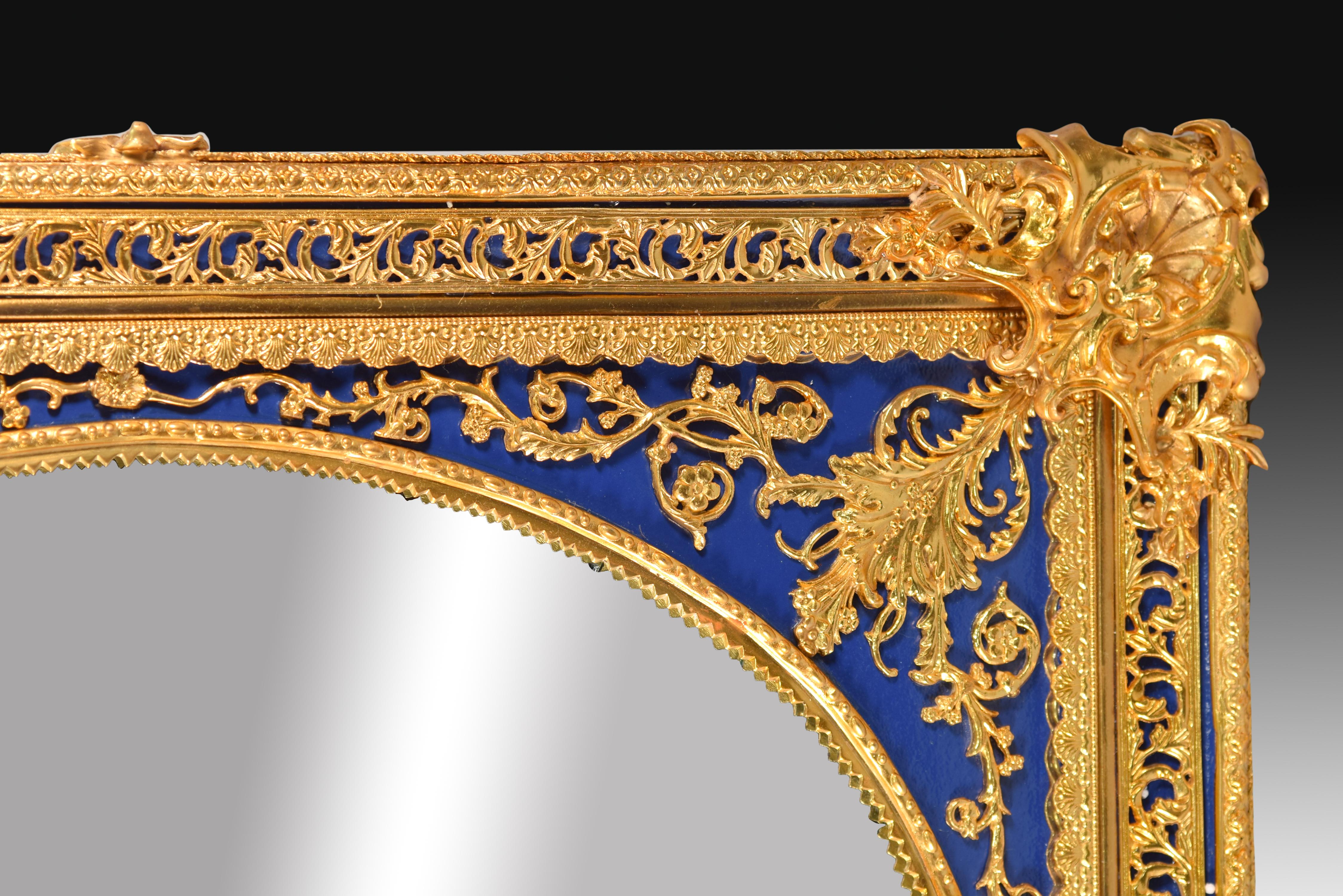 European Mirror, after Neoclassical Models, Porcelain For Sale