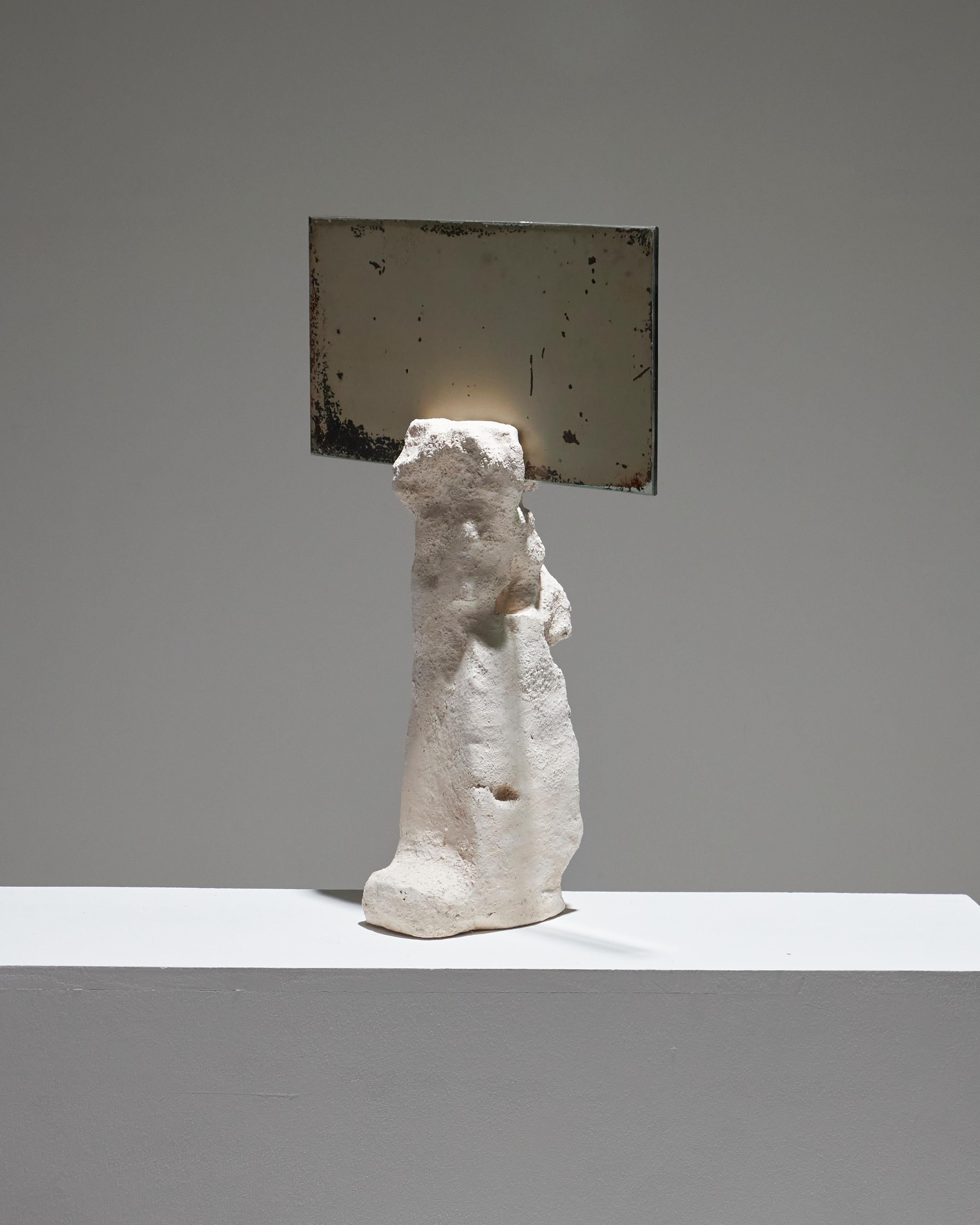 Contemporary Mirror And Clay Sculpture For Sale