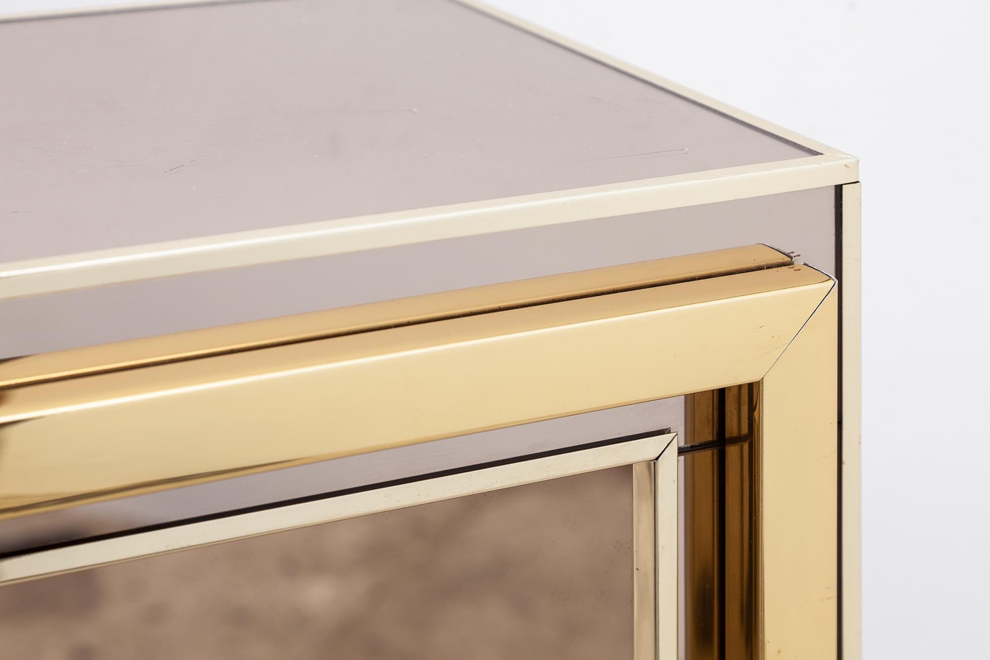 Brass Mirror and Console Table Set designed by Belgo Chrome, Belgium