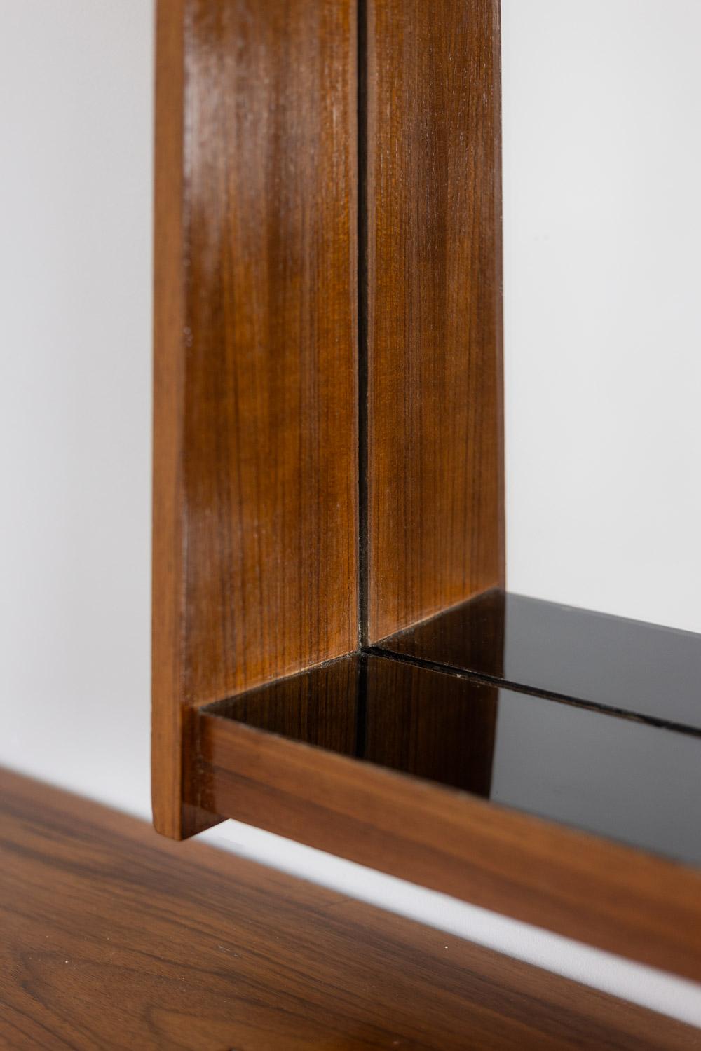 Italiano Specchio e console in mogano. 1970s. in vendita