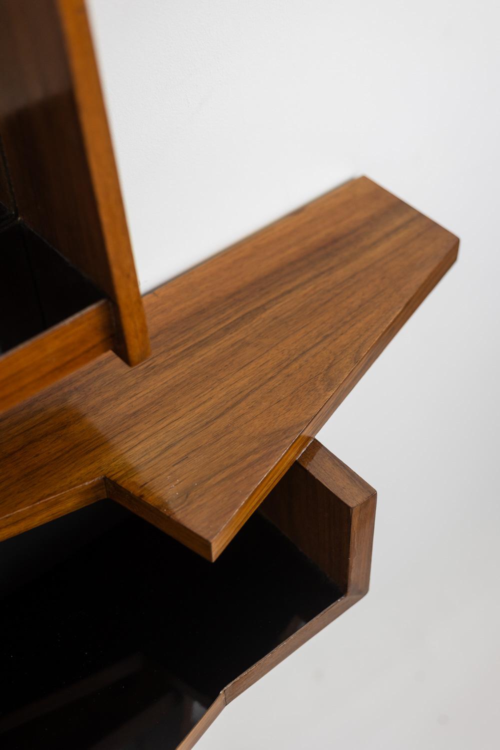 Mogano Specchio e console in mogano. 1970s. in vendita