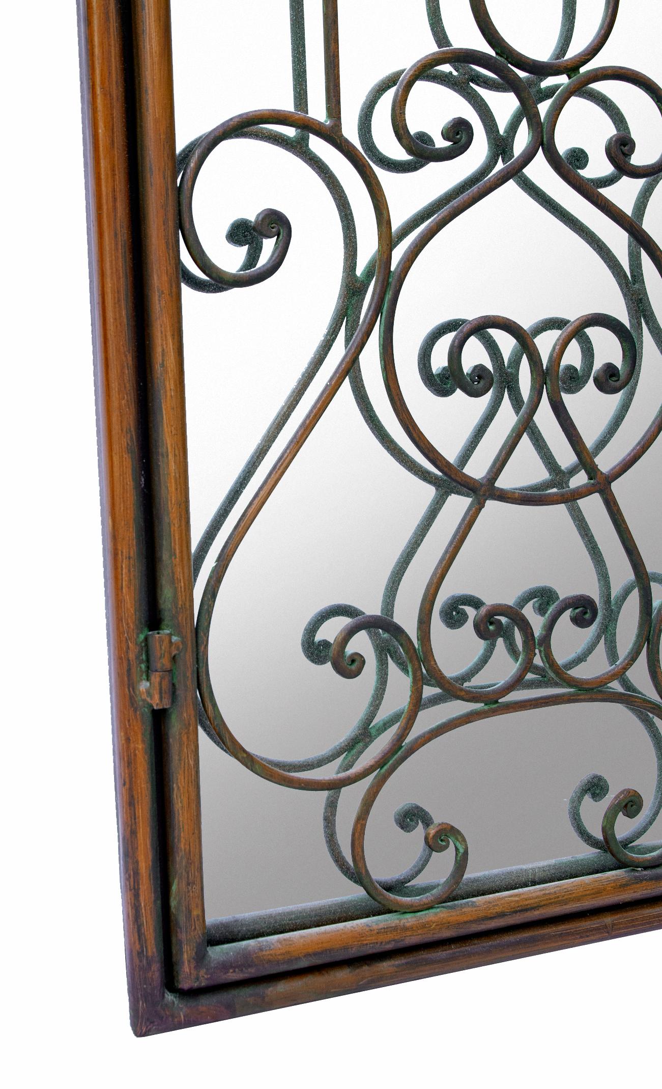 Mirror /Arched Wrought Iron Window Frame 1