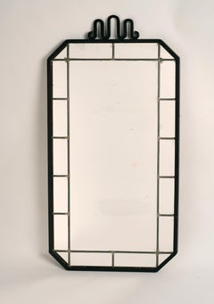 Mirror attributed to Arvid Böhlmark, wrought iron frame, Sweden, 1930s