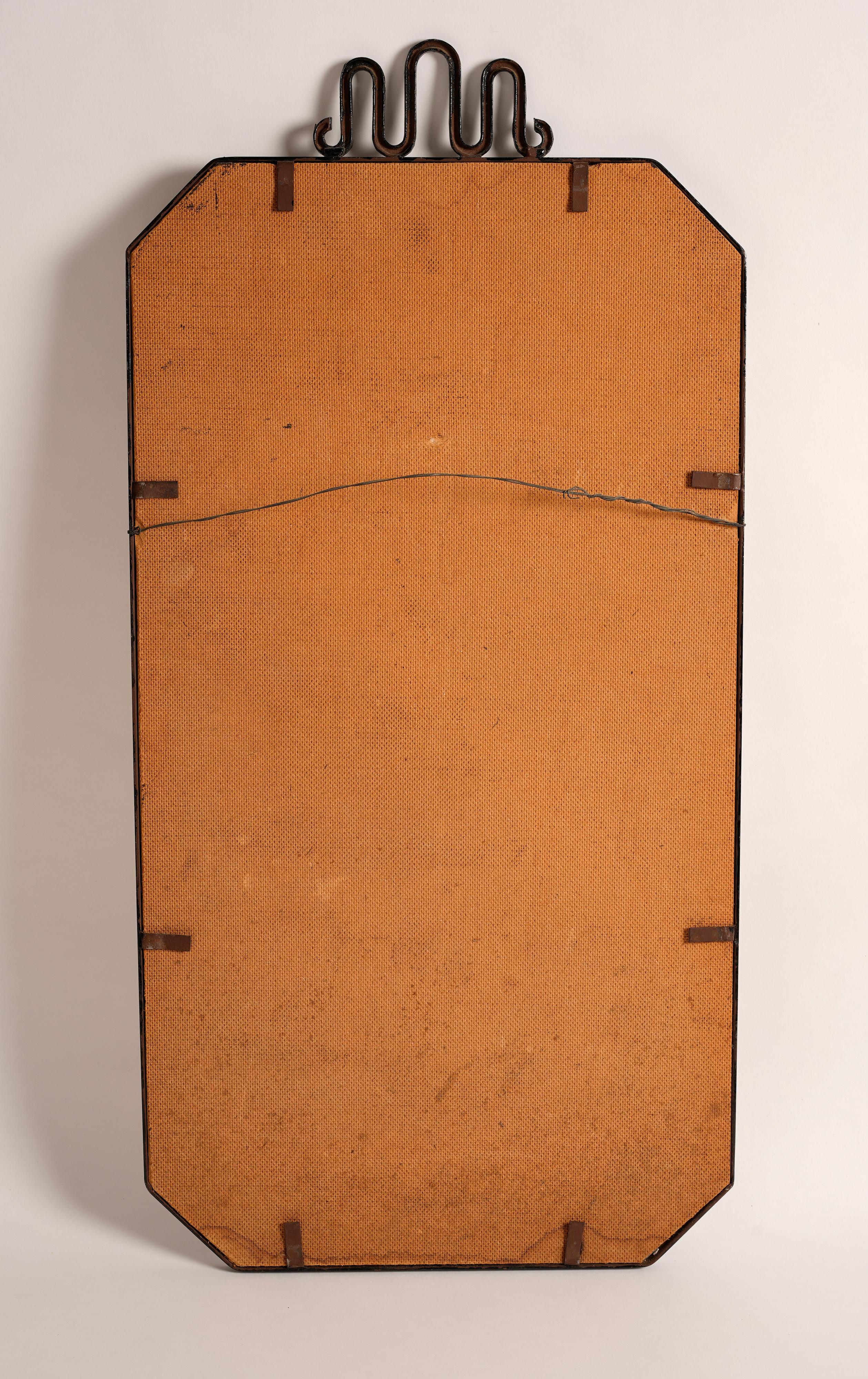 Spiegel, Arvid Böhlmark zugeschrieben, Rahmen aus Schmiedeeisen, Schweden, 1930er Jahre (Schwedisch) im Angebot