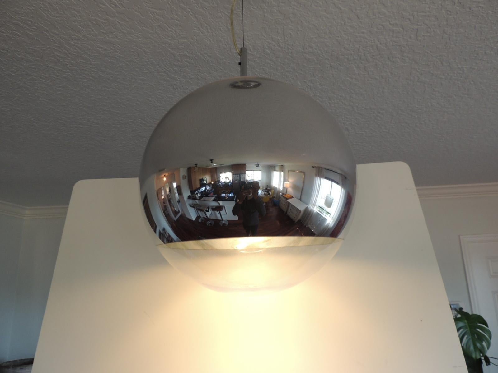 silver ball pendant light