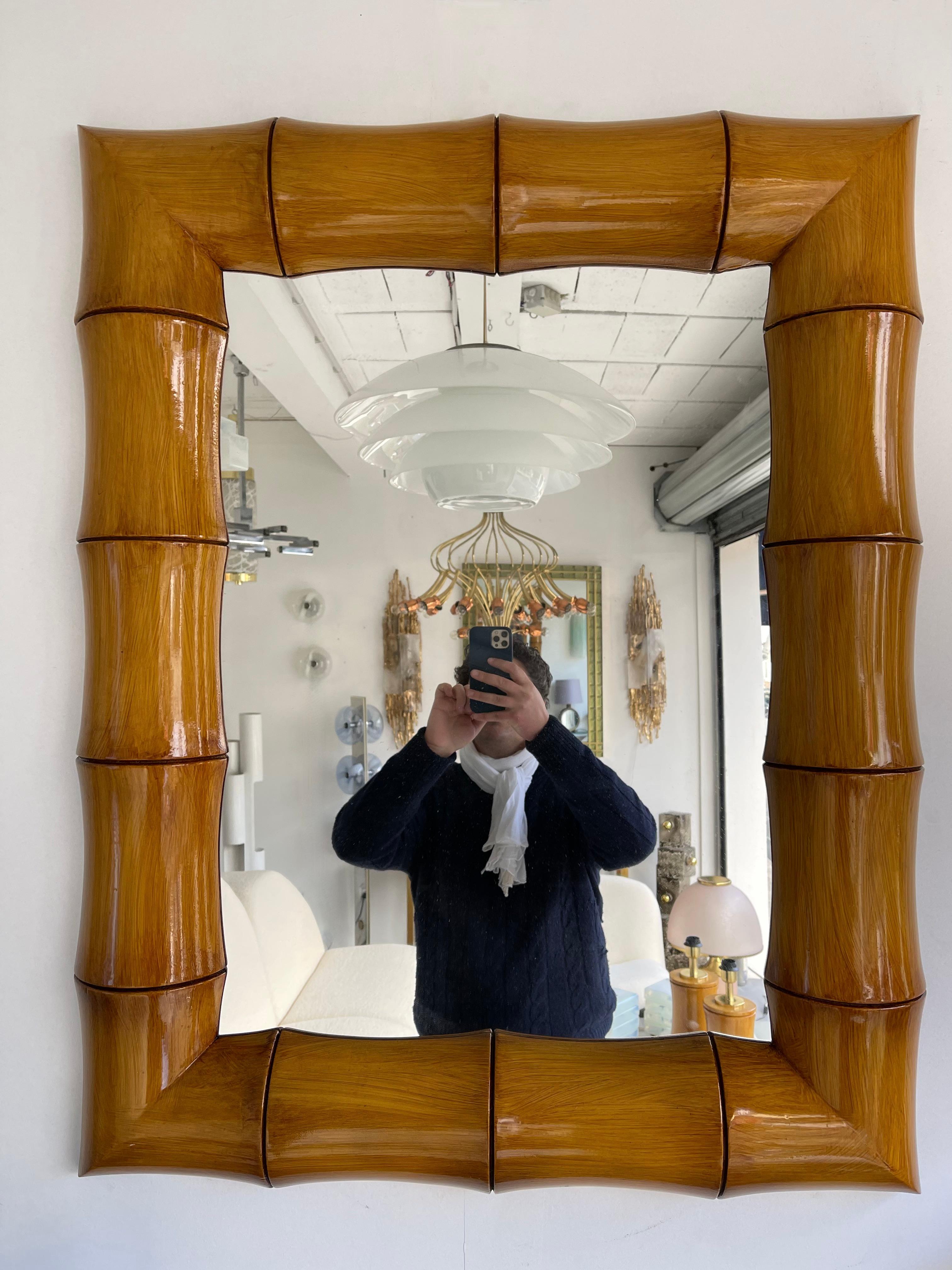 Mirror Bamboo Style, Italy In Good Condition In SAINT-OUEN, FR