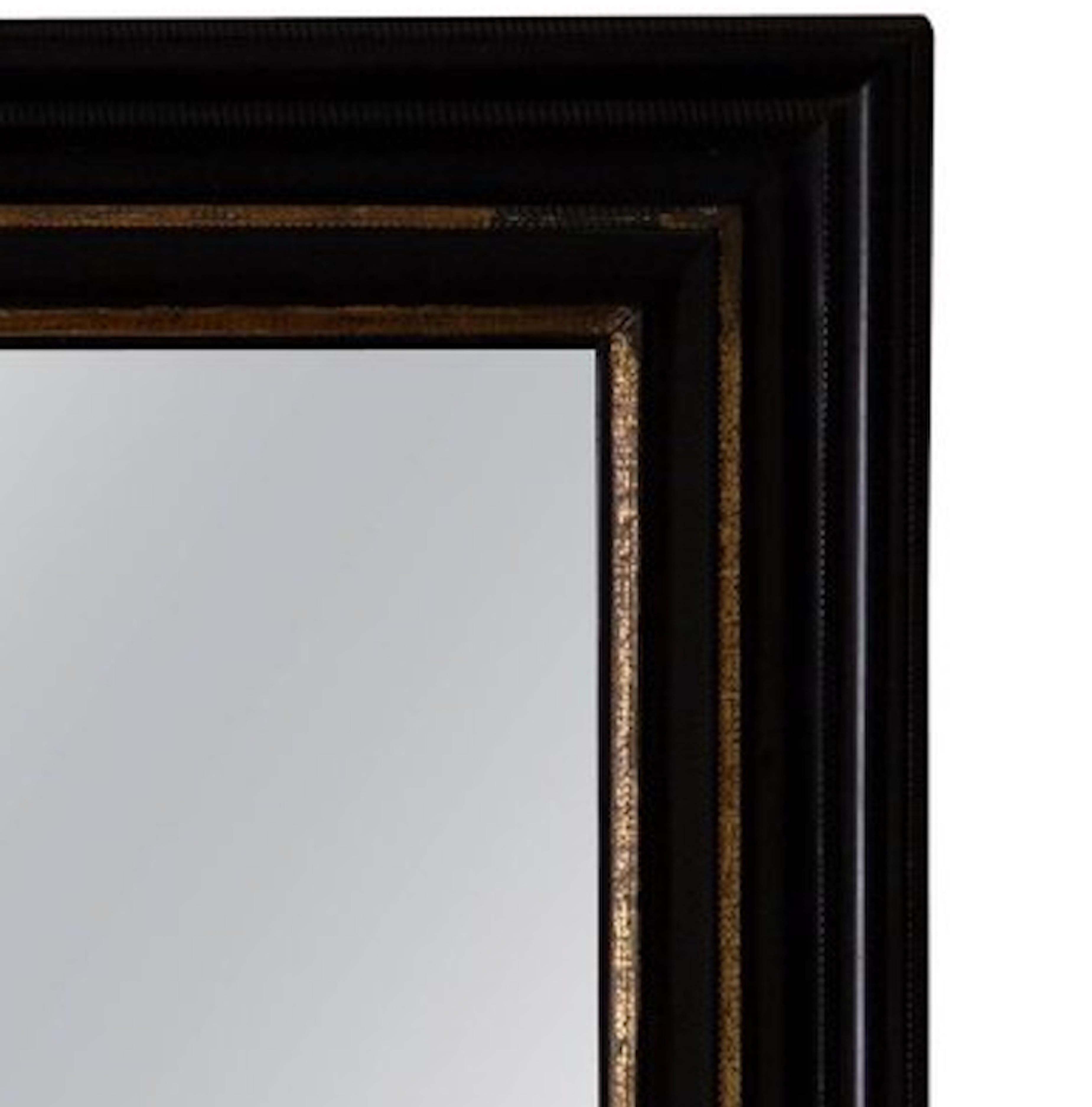 Mirror Baroque Swedish Black Ebonized Gilded Details, 18th Century, Sweden In Good Condition In New York, NY