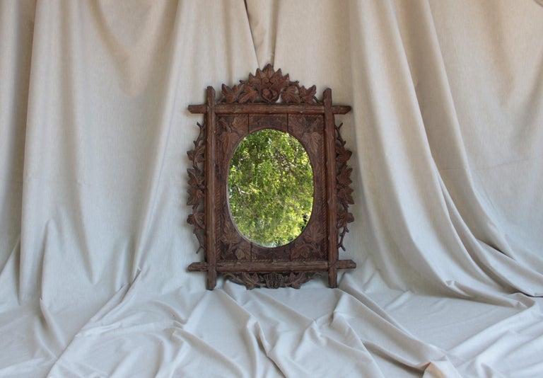 Mirror Black Forest - Oak Carved Decoration 