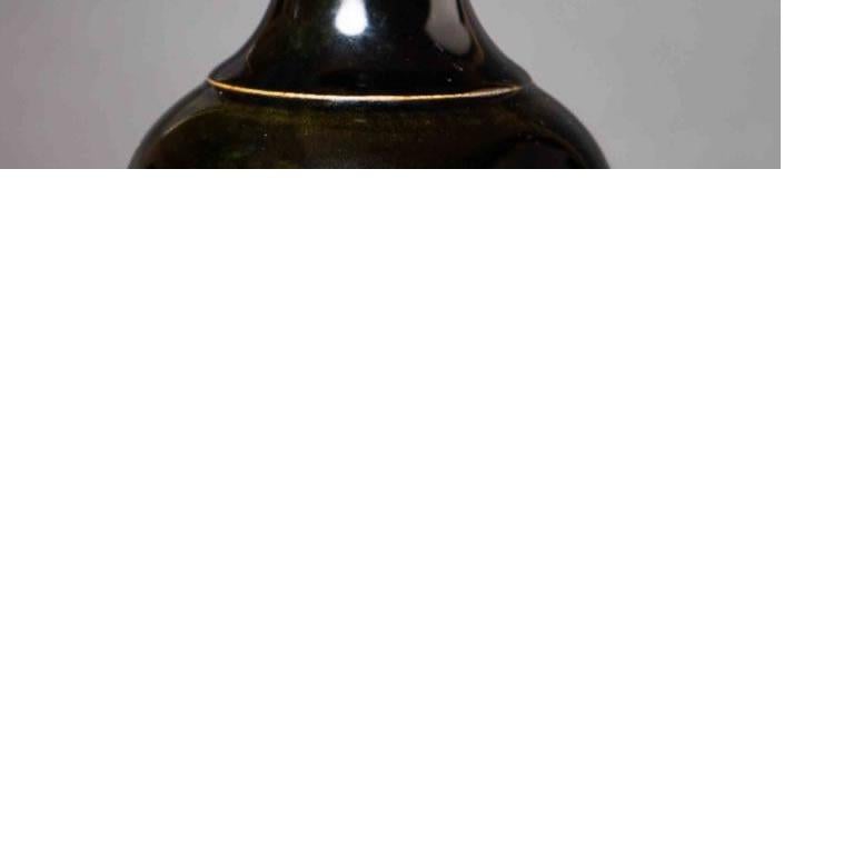 Ceramic Mirror Black Glazed Jar, 1900, Chinese For Sale