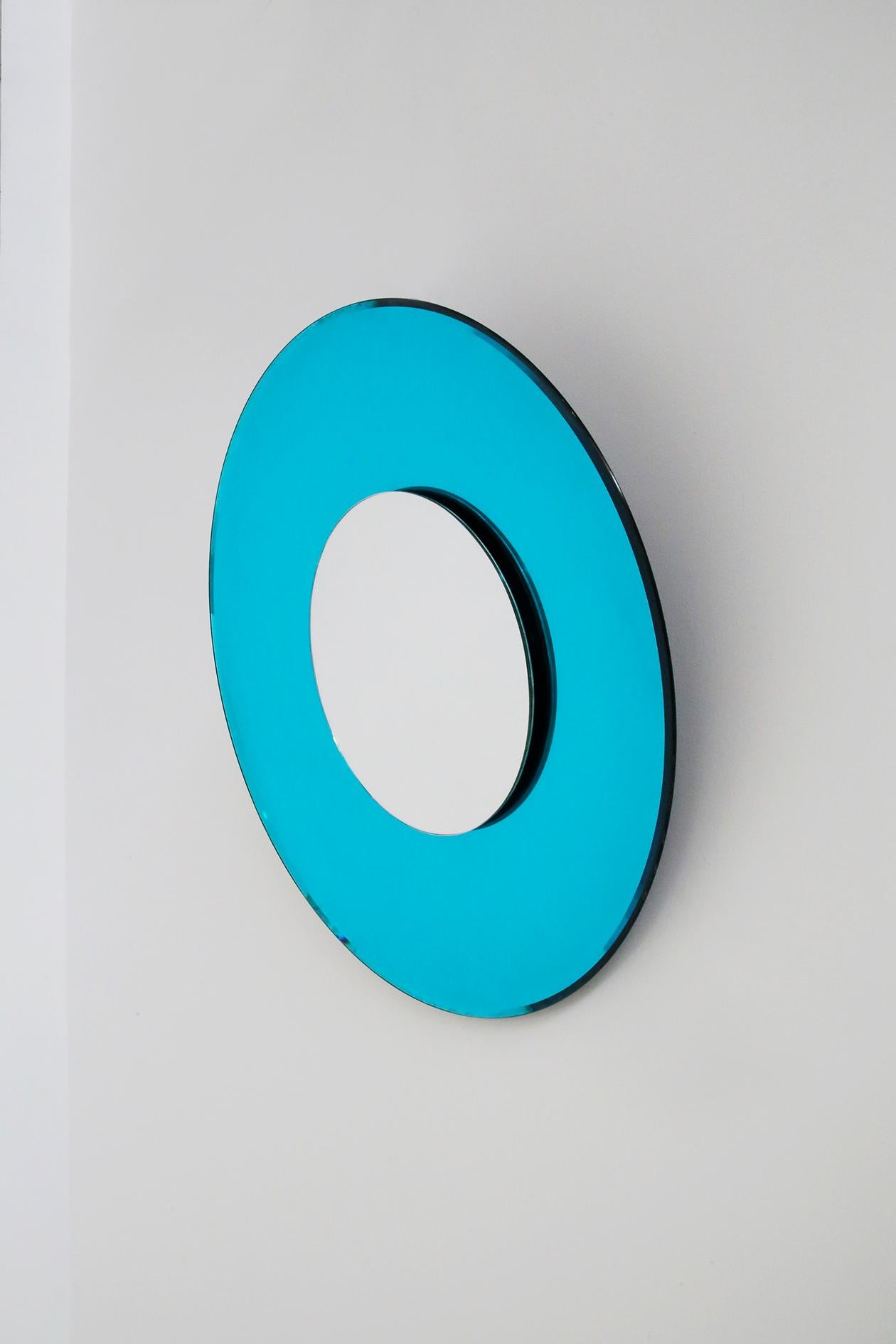 Contemporary Blue Mirror in Style Fontana Arte by Effetto Vetro, 2010 2