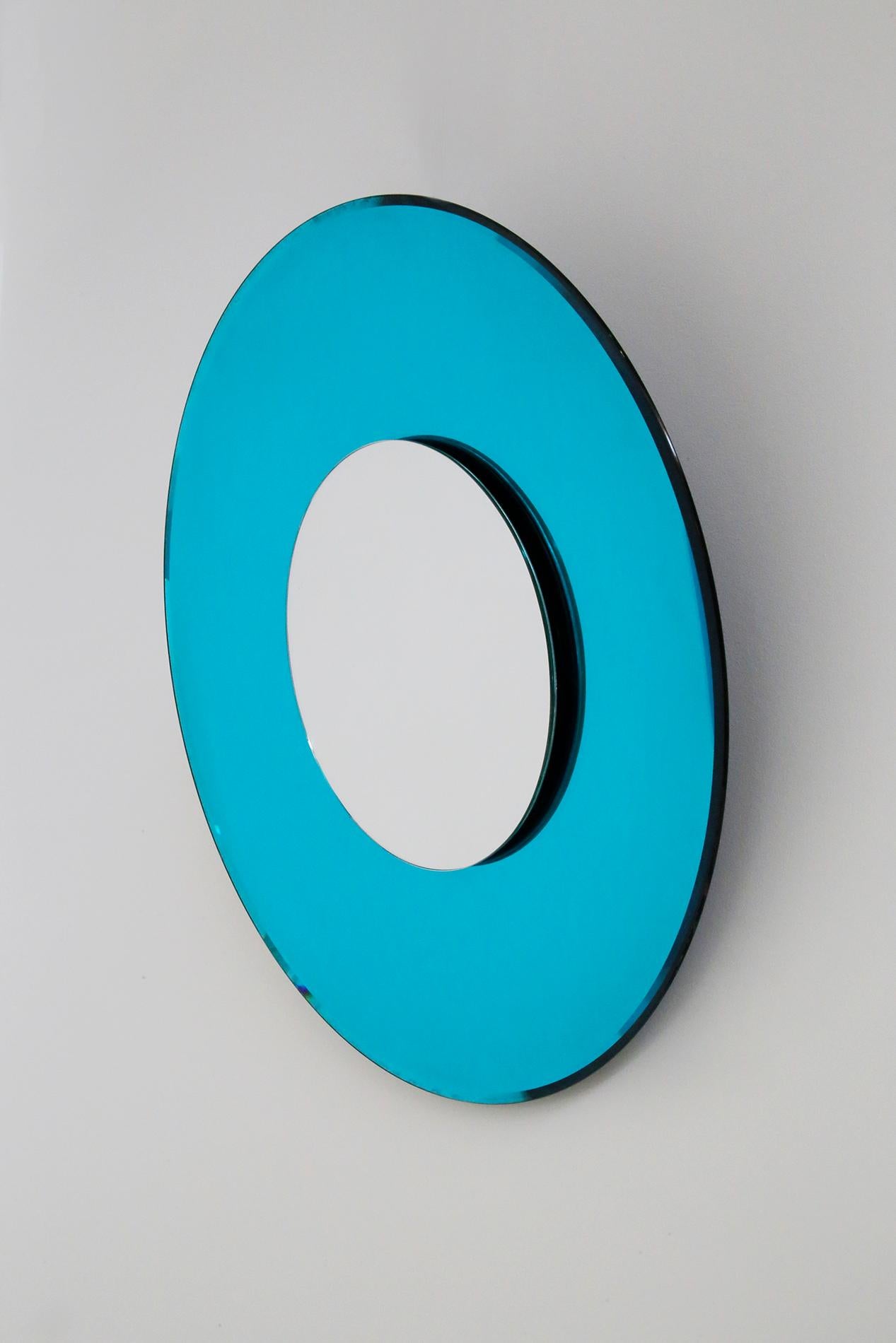 Contemporary Blue Mirror in Style Fontana Arte by Effetto Vetro, 2010 4