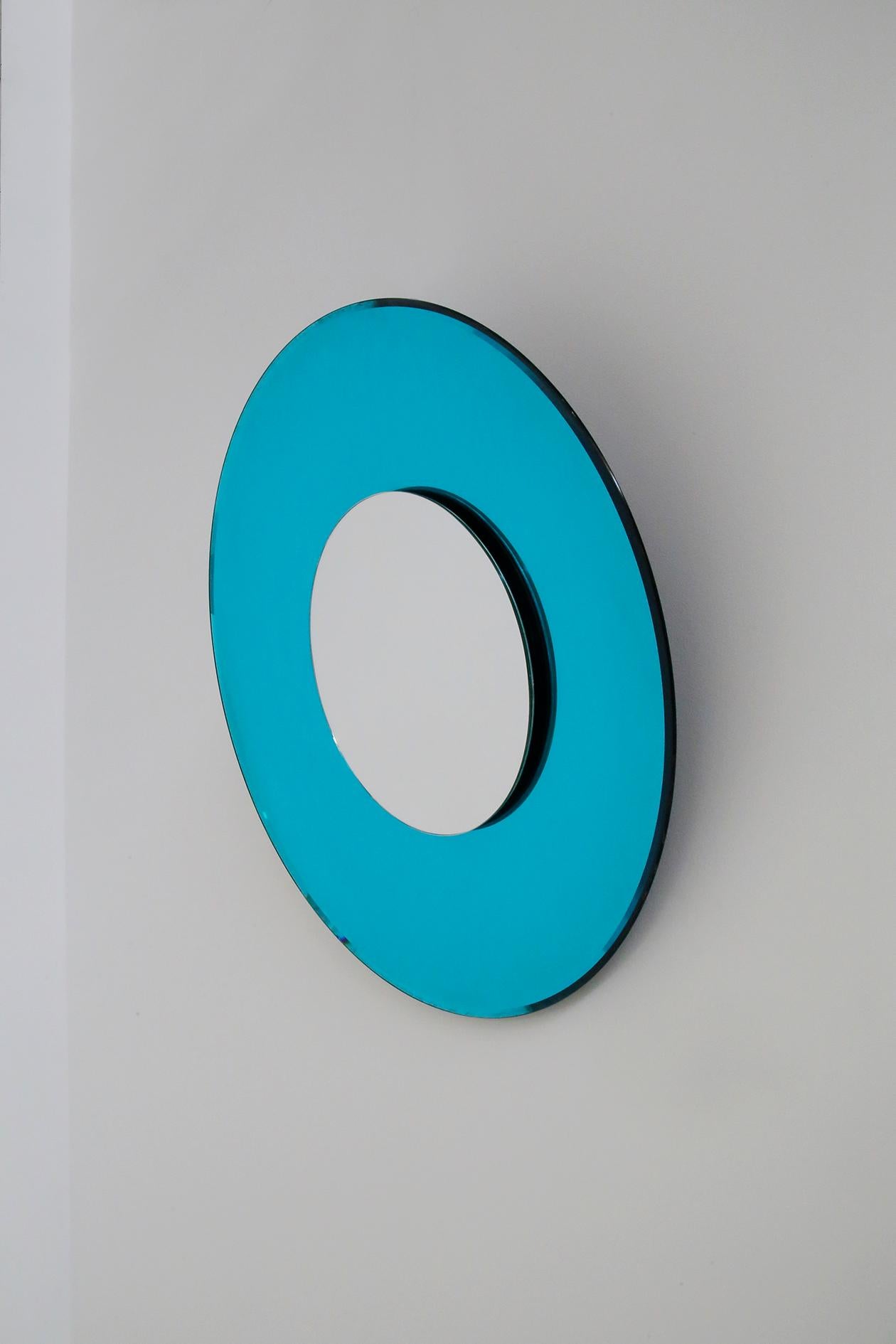 Contemporary Blue Mirror in Style Fontana Arte by Effetto Vetro, 2010 1