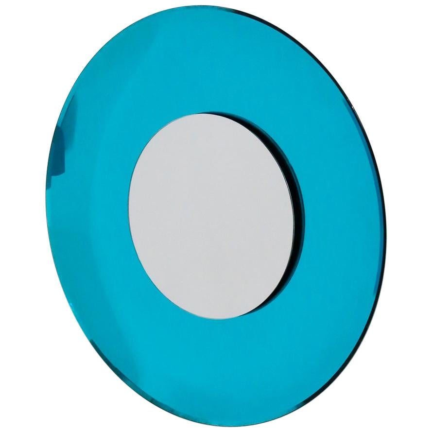 Contemporary Blue Mirror in Style Fontana Arte by Effetto Vetro, 2010