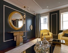 Mirror Bronze or Silver Finish and Decorated with Mosaic, LED Backlighting
