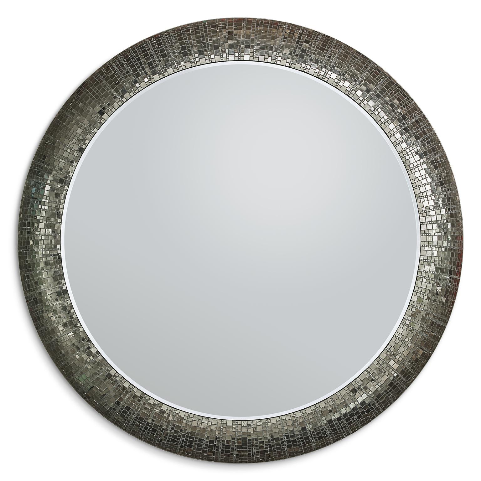 Other Mirror Bronze or Silver Finish and Decorated with Mosaic, LED Backlighting For Sale