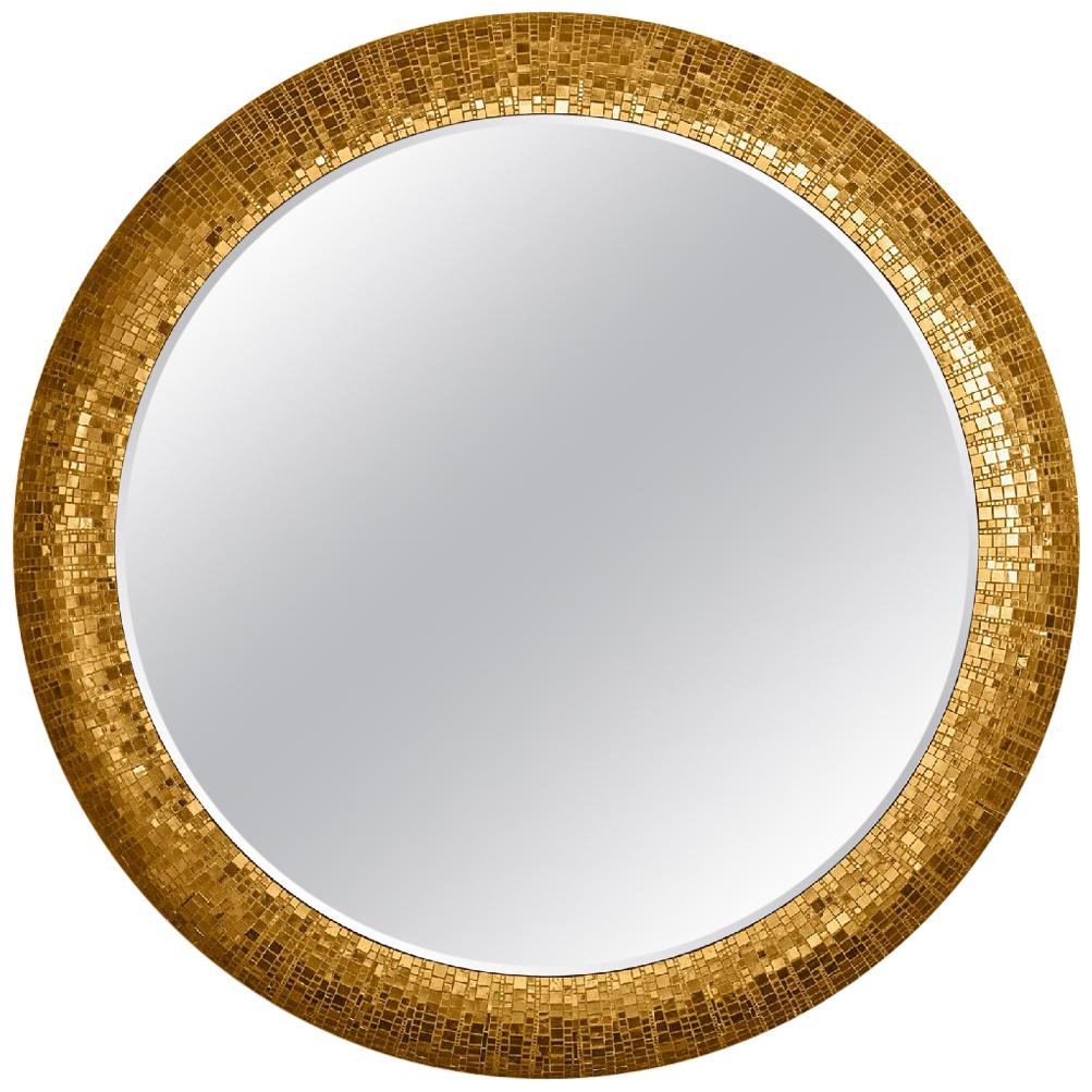 Espejo Acabado Bronce o Plata y Decorado con Mosaico, Retroiluminación LED en venta