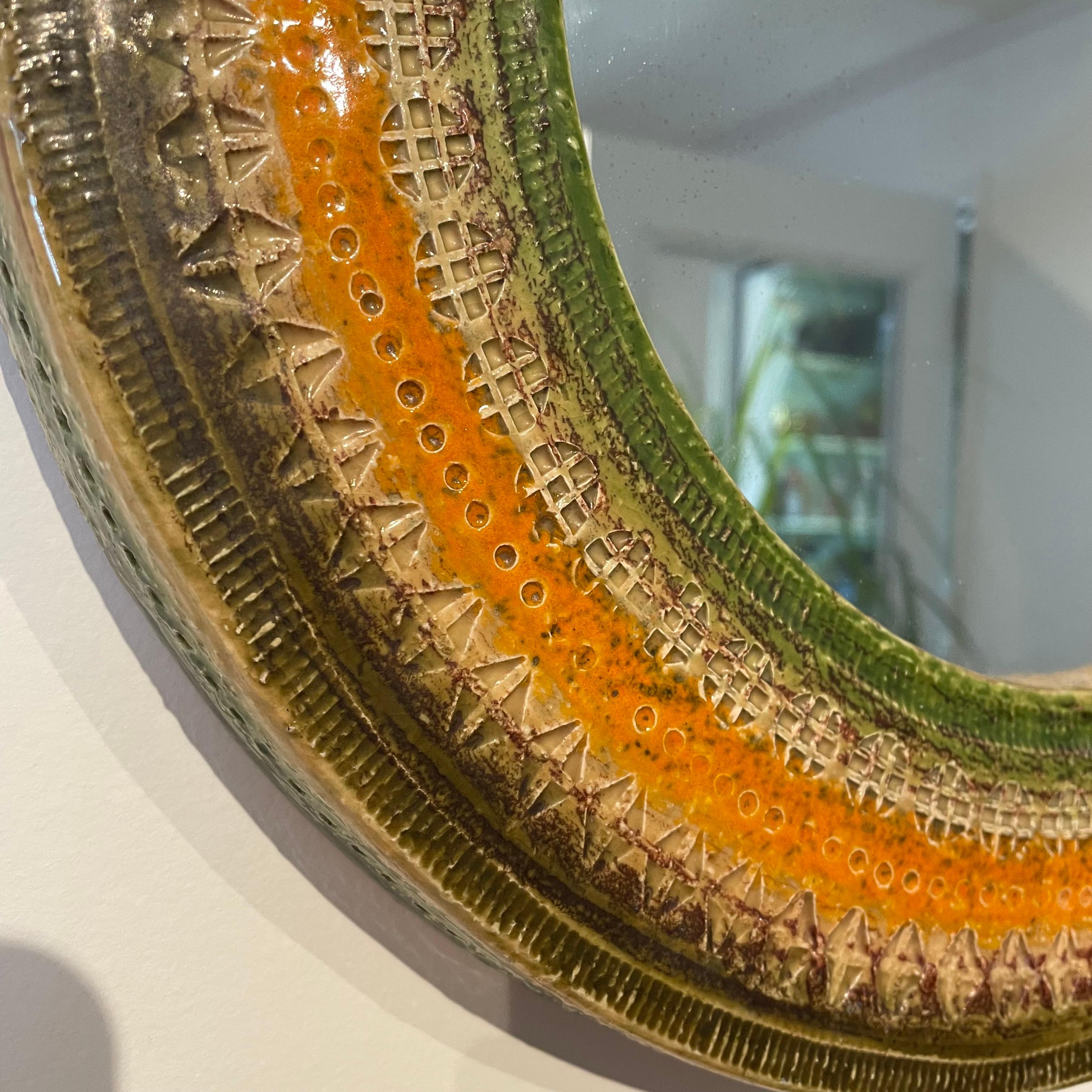 Mid-Century Modern Miroir d'Aldo Londi pour Bitossi en vente