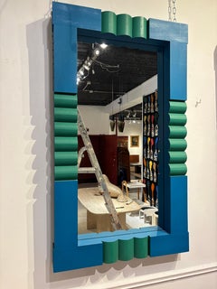 Erik Höglund Mid-Century Wall Mirror, Painted Pine, Sweden, 1969
