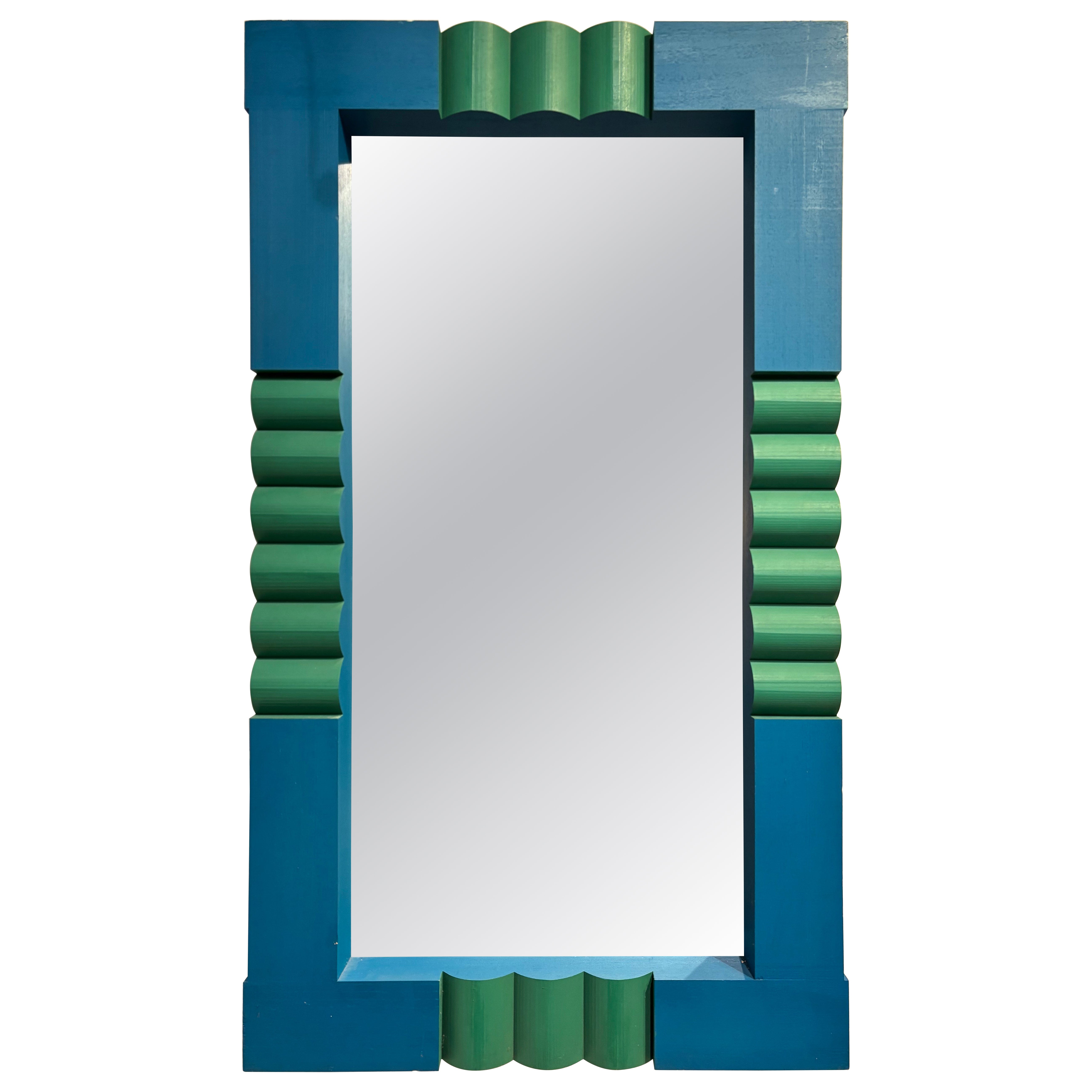 Erik Höglund Mid-Century Wall Mirror, Painted Pine, Sweden, 1969 For Sale