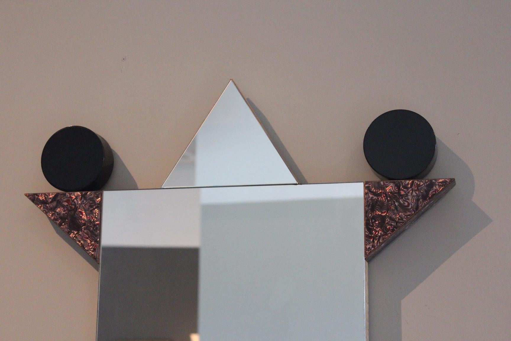 Vintage Diva mirror by Ettore Sottsass for Memphis Milano, 1984.