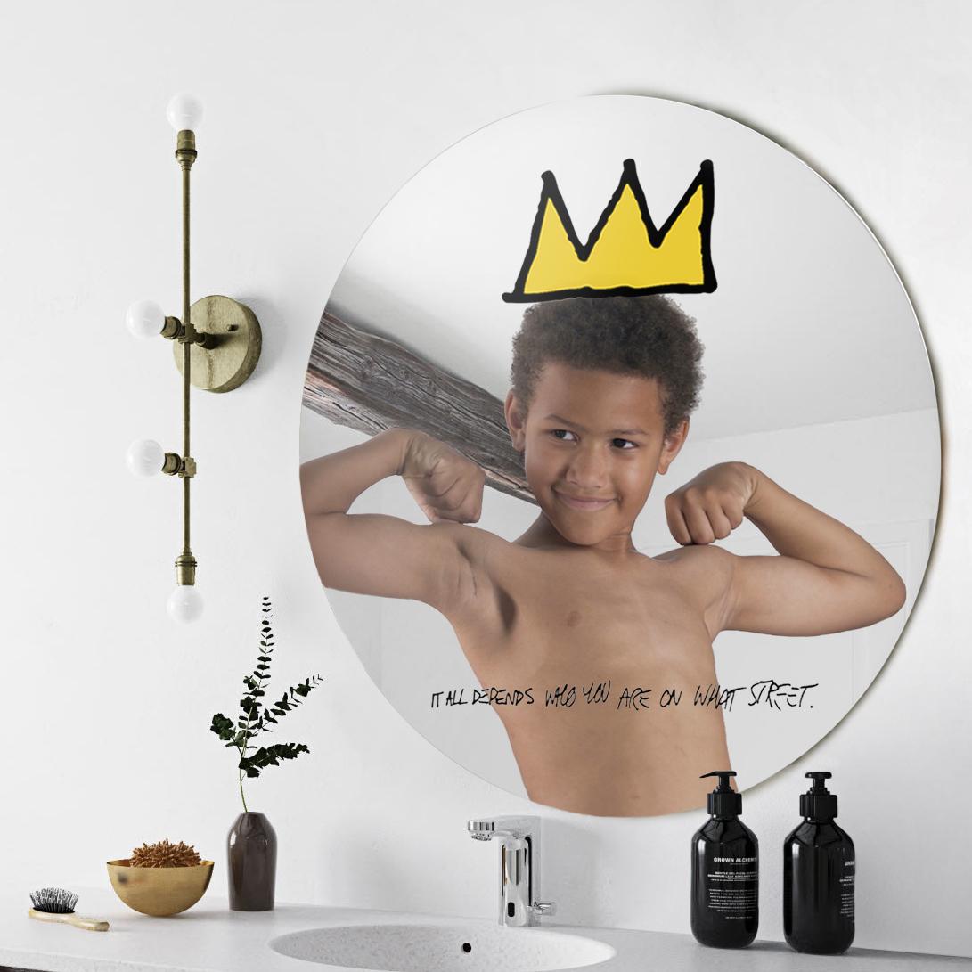 North American Mirror After Jean-Michel Basquiat For Sale