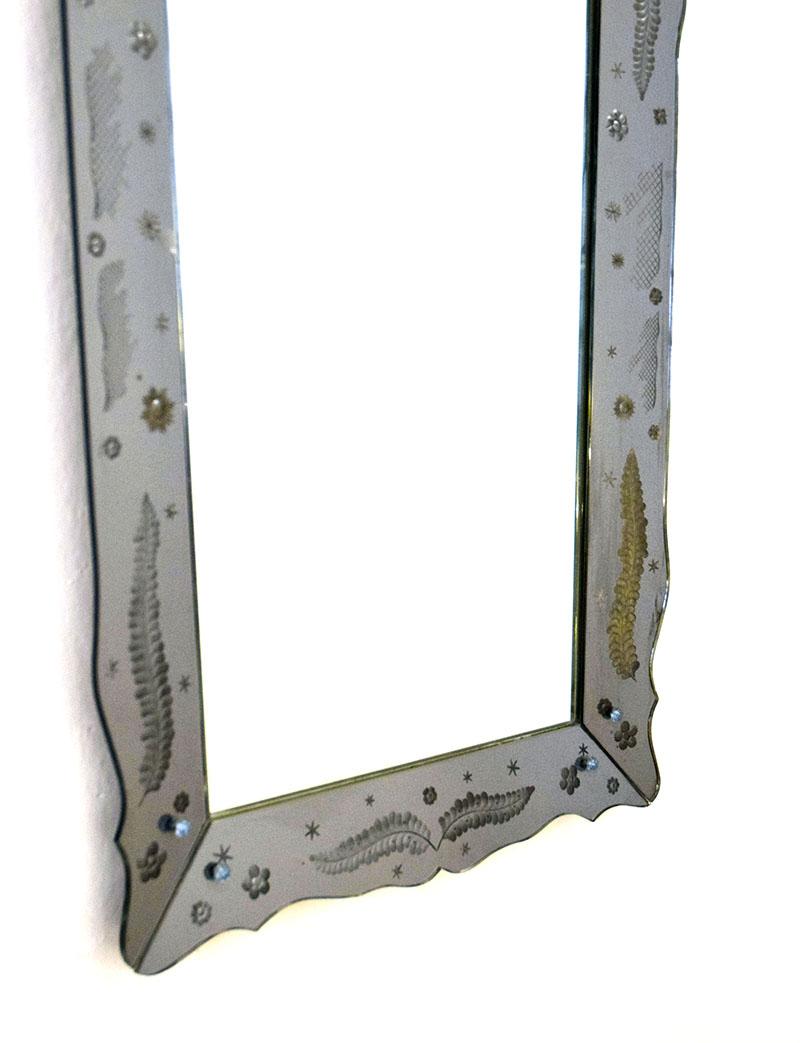 Crystal Mirror by Pietro Chiesa for Fontana Arte, 1950s For Sale