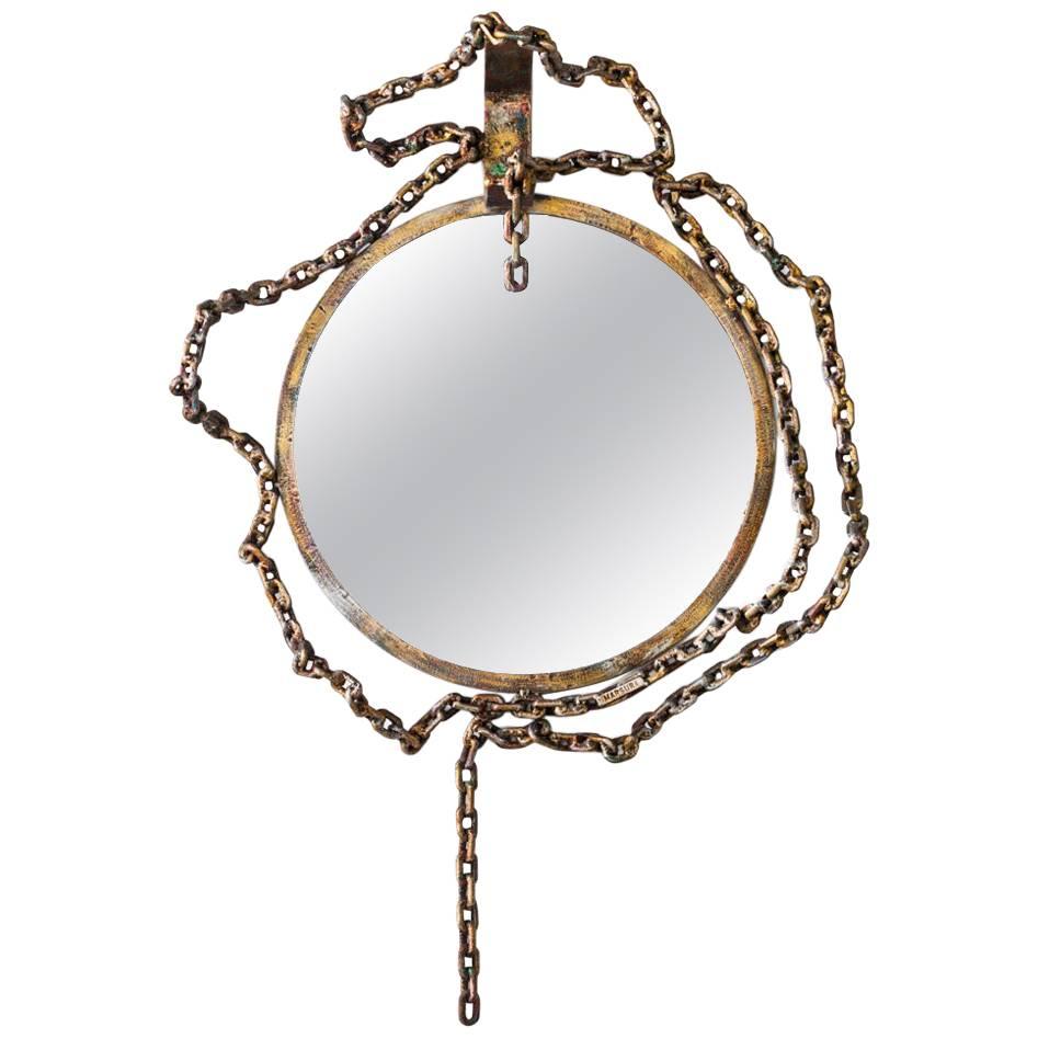 Mirror by Salvino Marsura, Wrought Iron, 20th Century For Sale