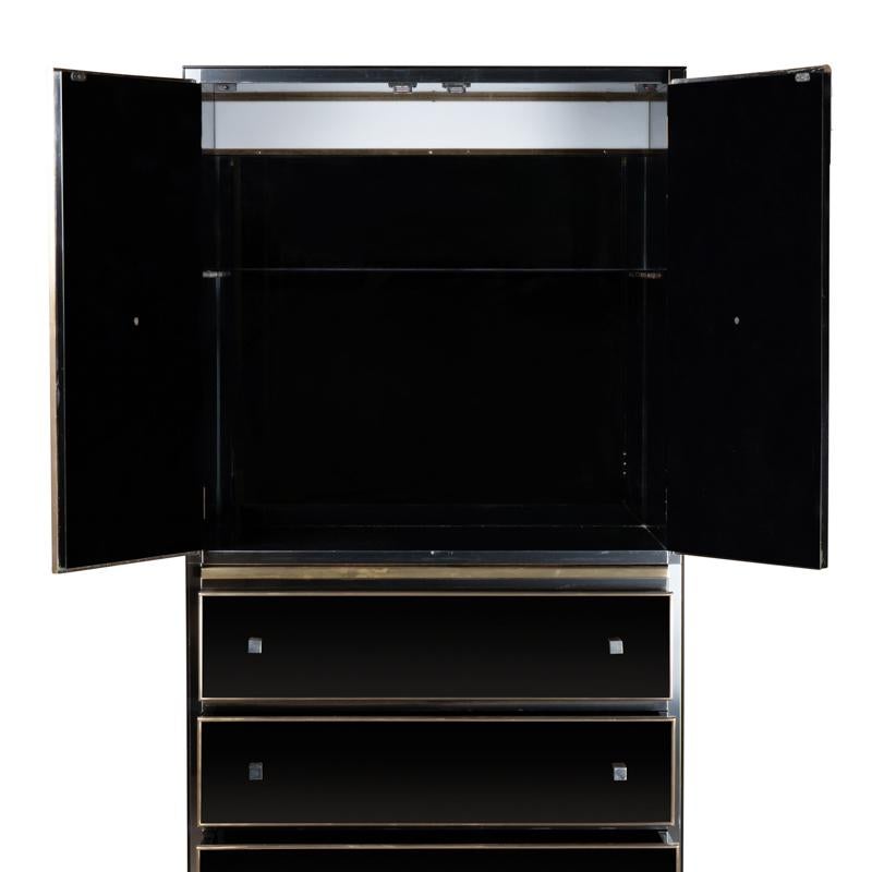 Laiton Meuble de rangement -bar de Michel Pigneres, Sandro Petti vers 1970 en vente