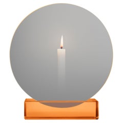 Mirror Candle Holder "Spegla Amber Edition" Glass with Half Transparent Mirror
