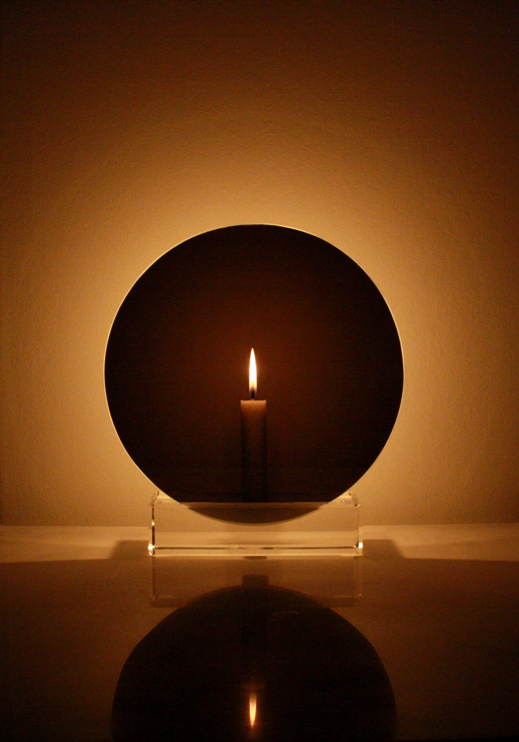 Chamfered Mirror Candle Holder 