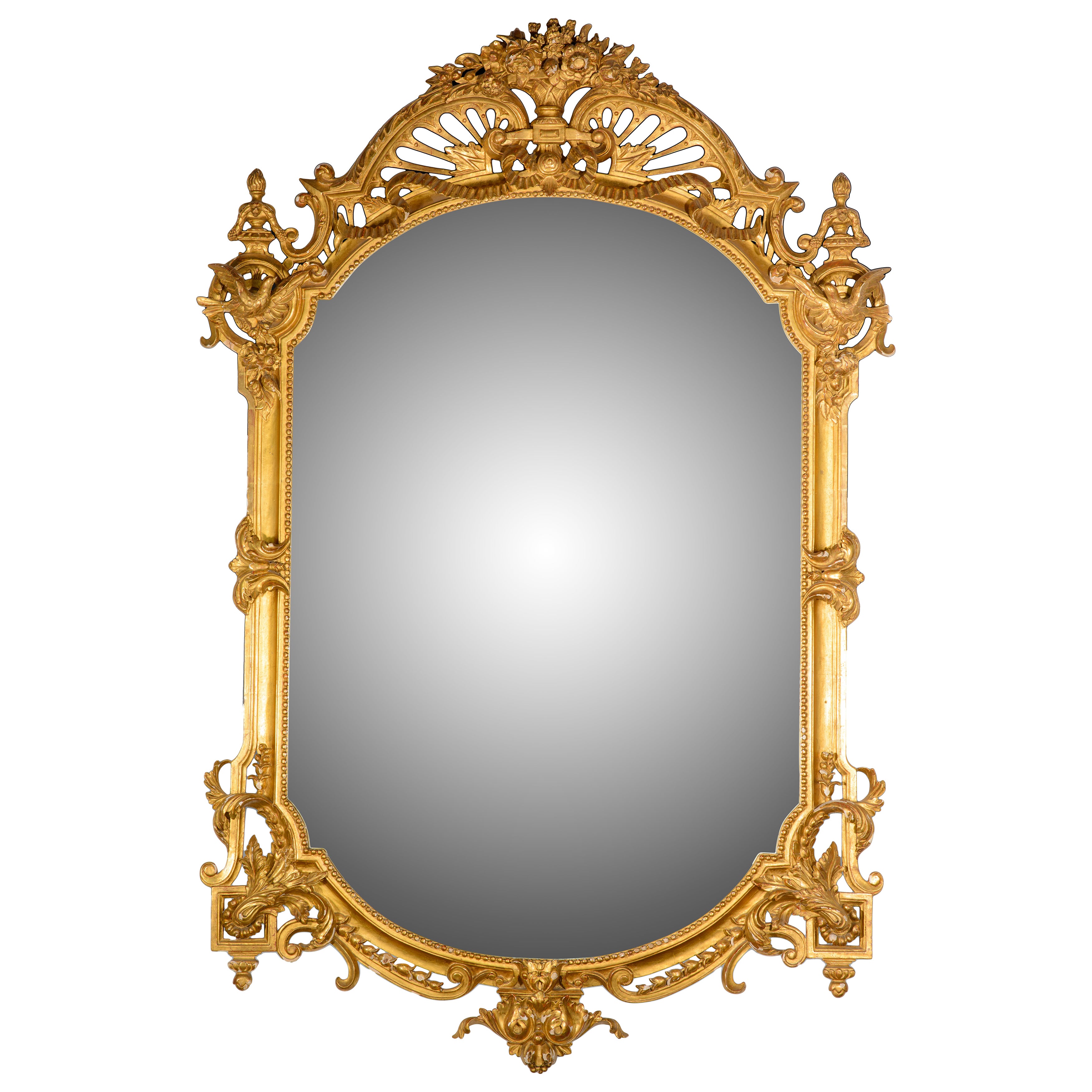 Miroir. Mère sculptée et dorée. 20e siècle. en vente