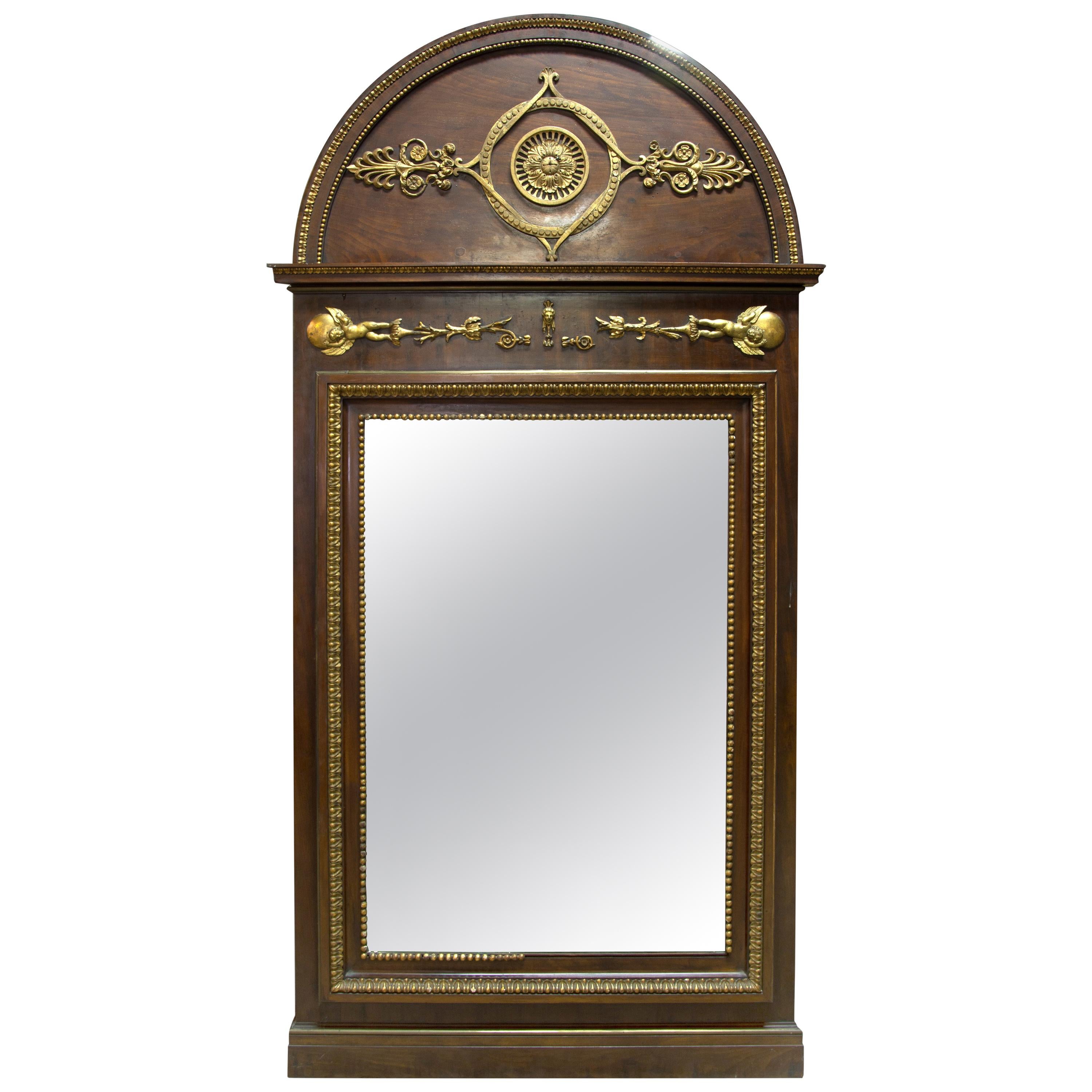 Mirror, Carved and Gilded Wood, Glass, circa Early 19th Century, Ferdinand VII For Sale