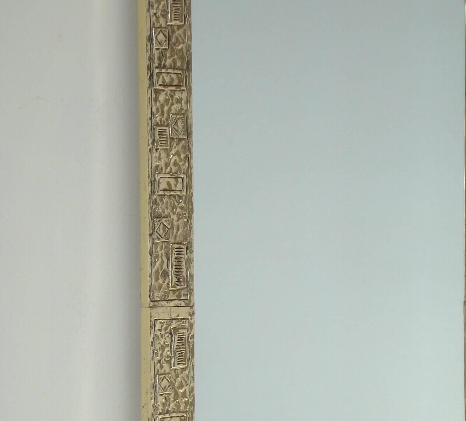 Mid-Century Modern Mirror 'Casanova', Brass Casting by Brotto, 1970, Italy For Sale