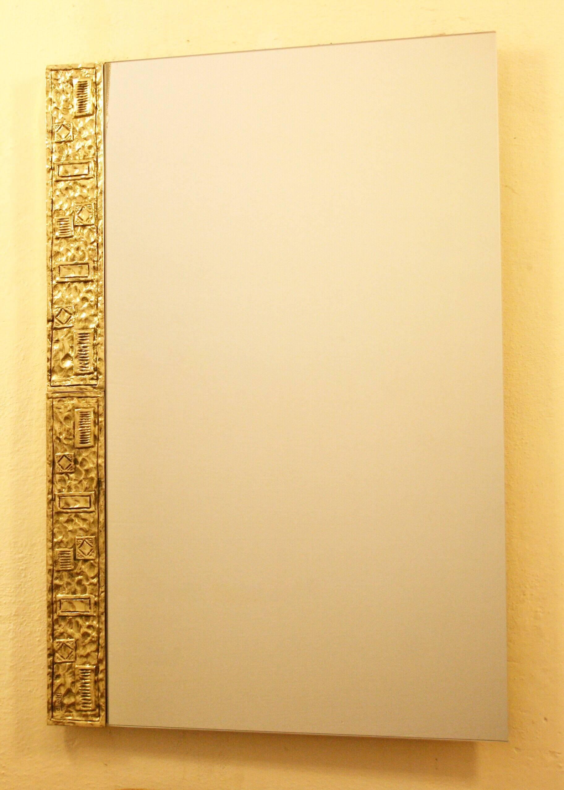 Mirror 'Casanova', Brass Casting by Brotto, 1970, Italy In Excellent Condition For Sale In Florence, IT