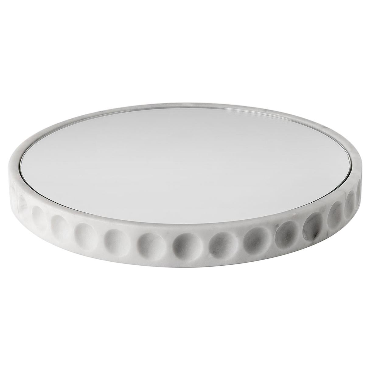 Mirror Centrepiece Vessel in Carrara Marble from the Mirage Collection