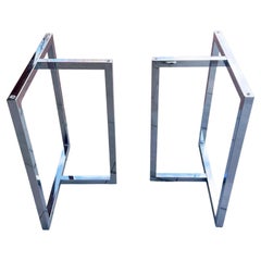 Mirror Chrome Postmodern T Leg Dinning Table Desk Bases Multi positions