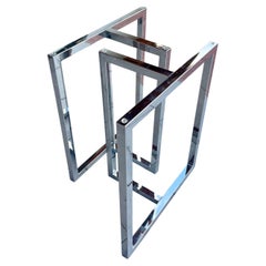 Mirror Chrome Postmodern T Leg Dinning Table Desk Bases Multi positions