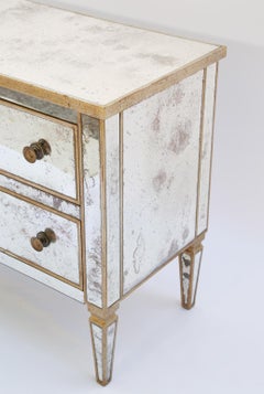 Mirror Clad Two-Drawer Commode