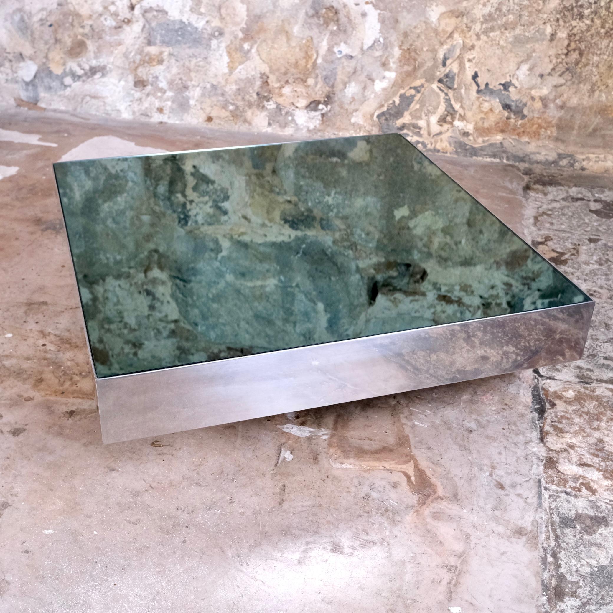 Mirror coffee table by Willy Rizzo for Cidue, 1970s 3