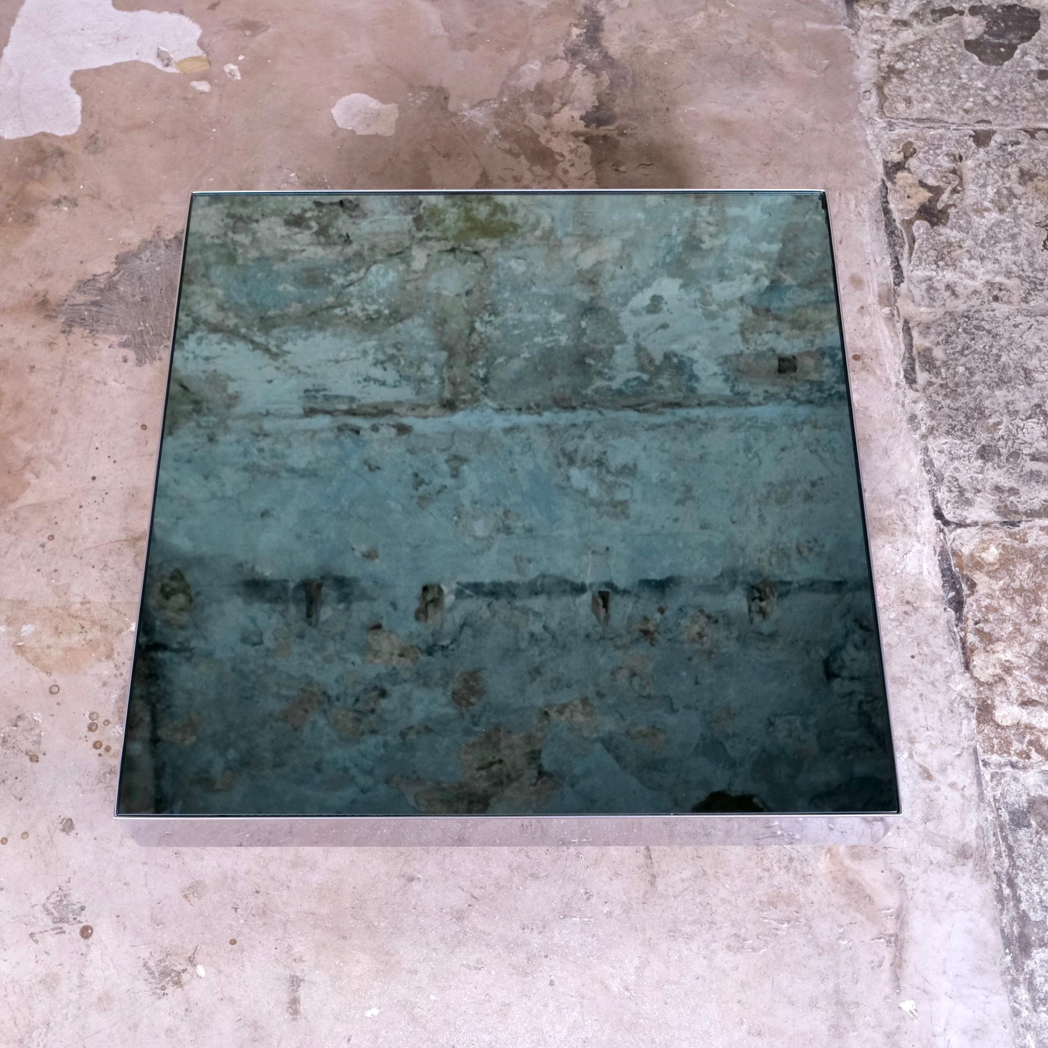 Mirror coffee table by Willy Rizzo for Cidue, 1970s In Good Condition In Lyon, FR