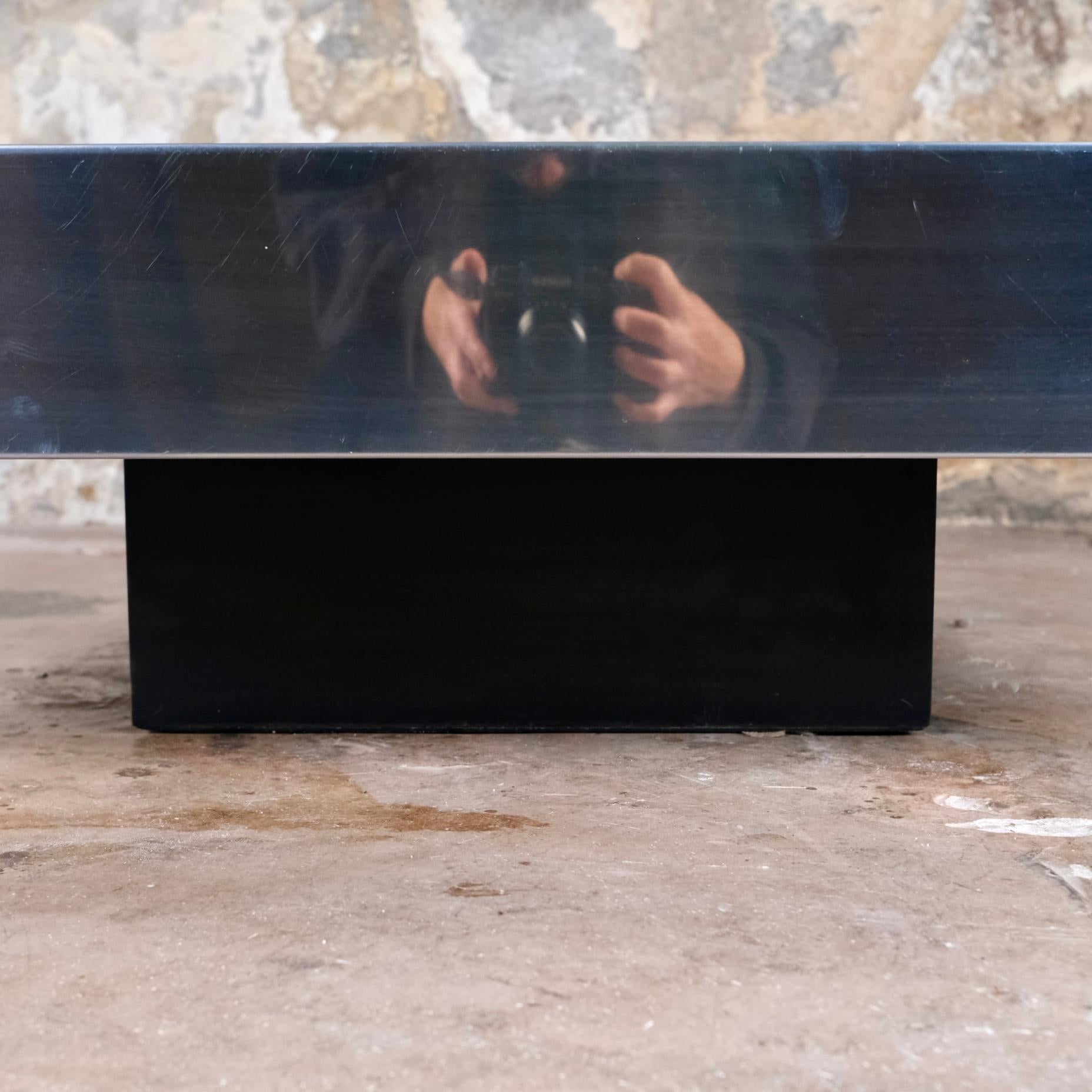 Glass Mirror coffee table by Willy Rizzo for Cidue, 1970s