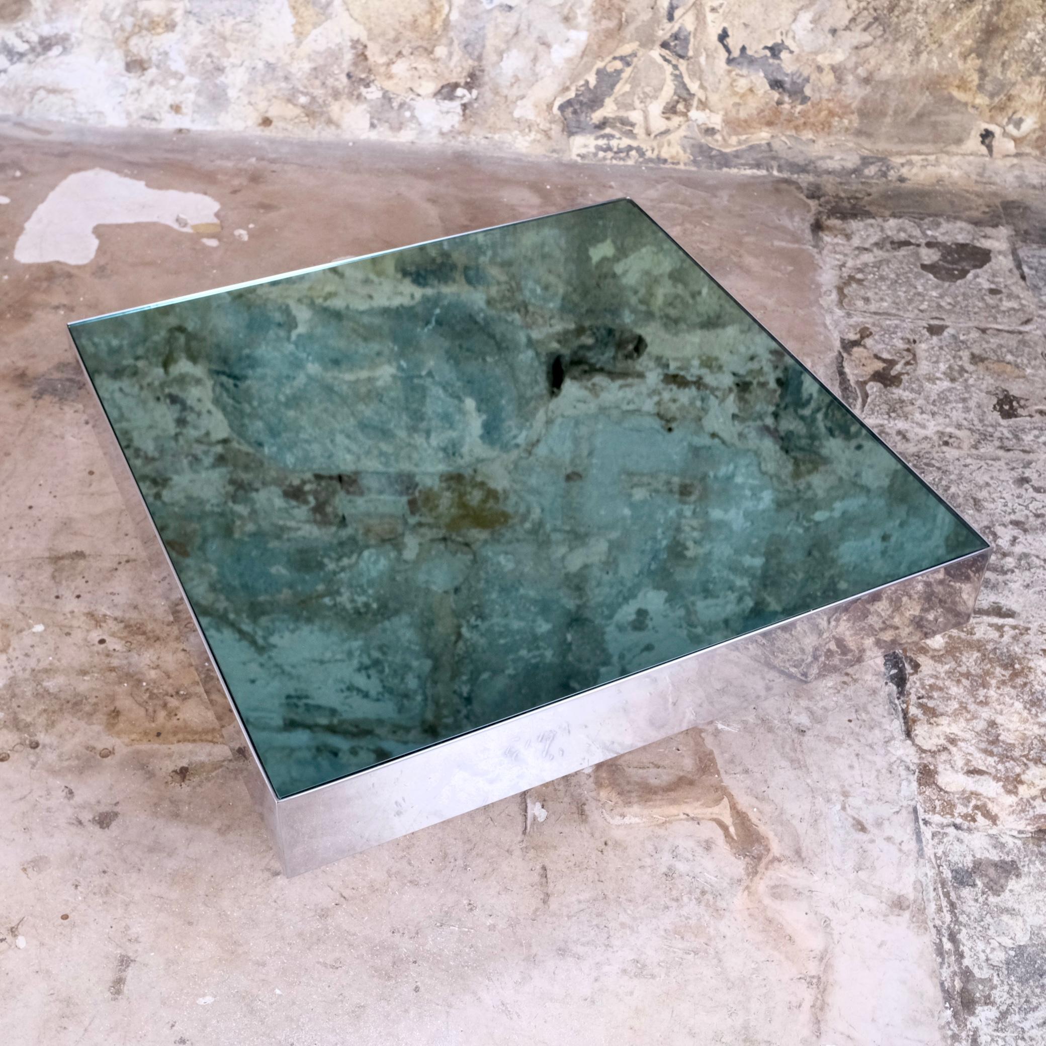 Mirror coffee table by Willy Rizzo for Cidue, 1970s 2