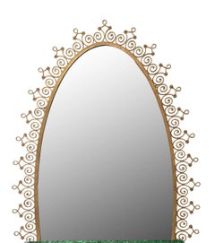 Mirror console by Pierre-Luigi Colli in gilded metal