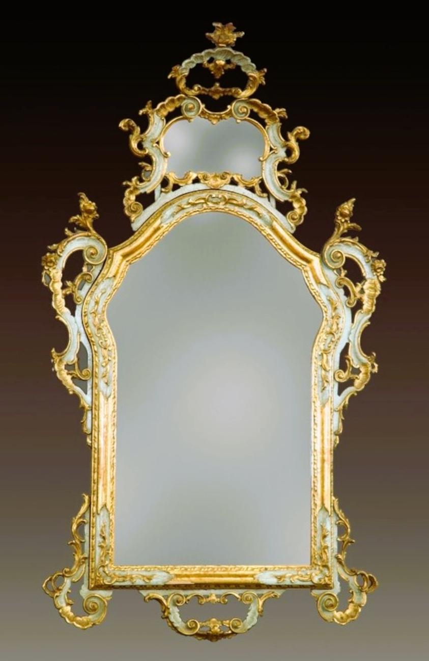 19th Century Mirror Console Table in Louis XV Rococo Style, Venetian For Sale