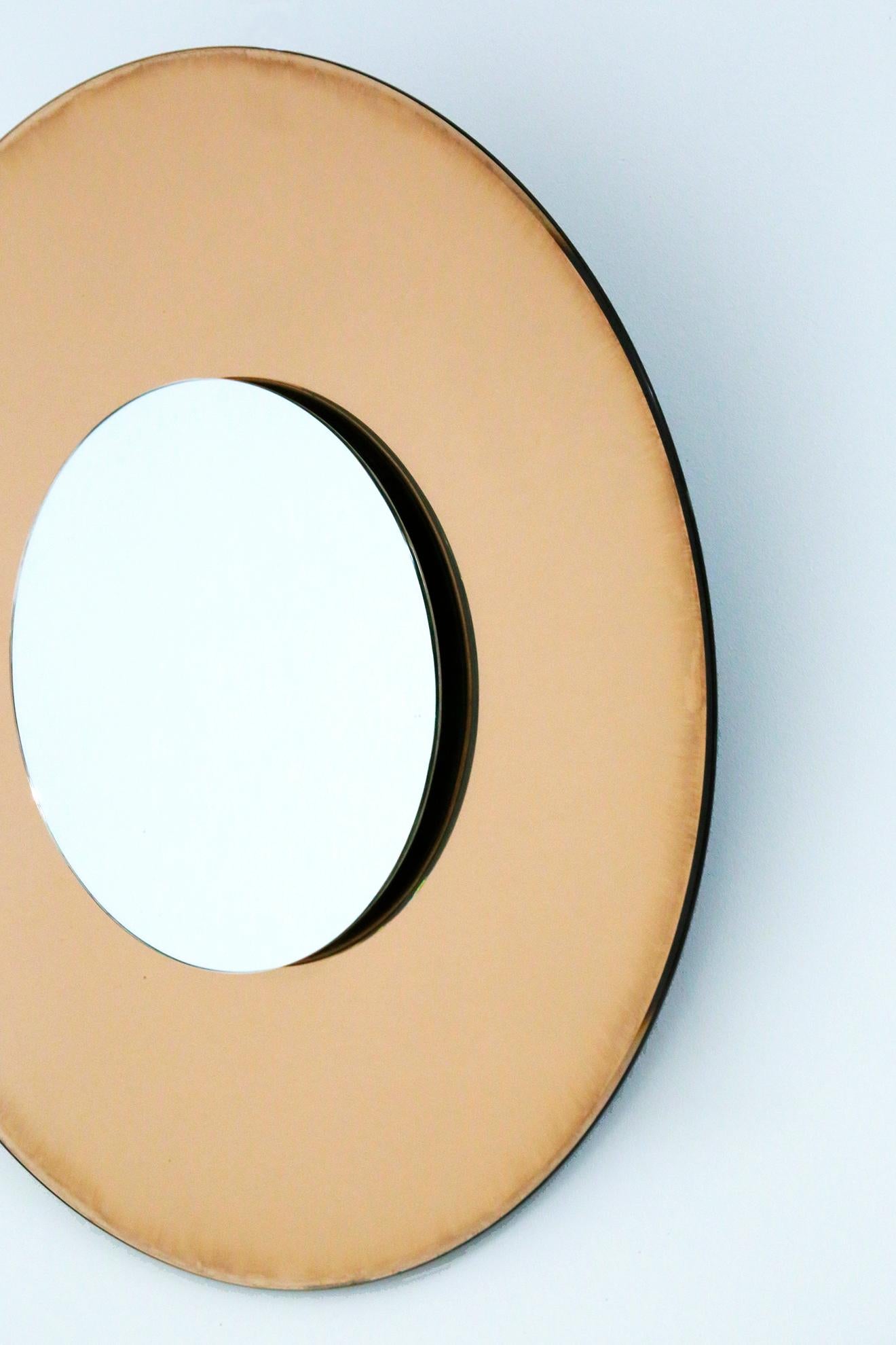 Contemporary Orange Mirror in Style Fontana Arte by Effetto Vetro In Excellent Condition For Sale In Milano, IT