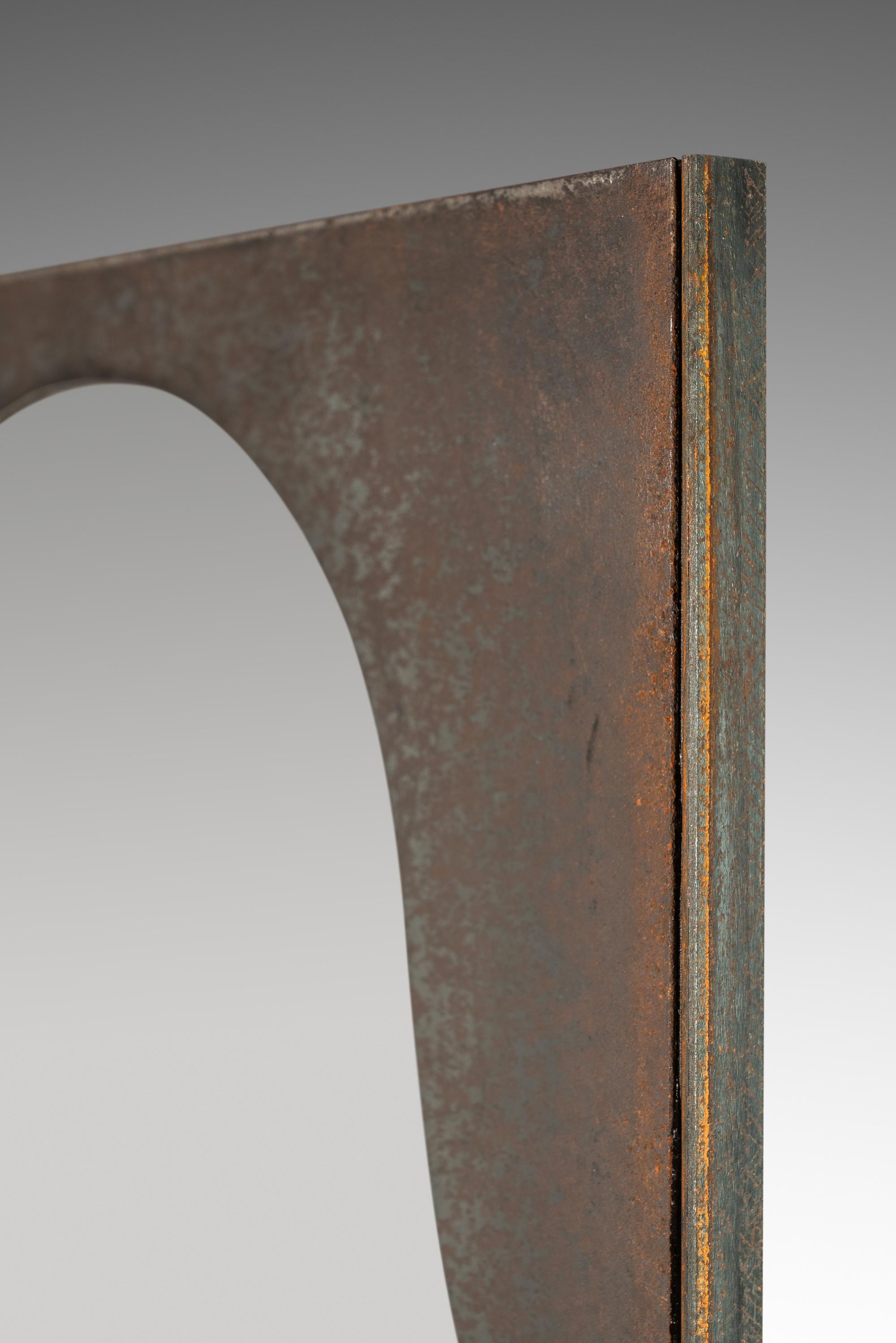 Mirror Cut From Raw Patinaed Steel, Mark Leblanc, Leblanc Studios, USA, c. 2024 For Sale 7