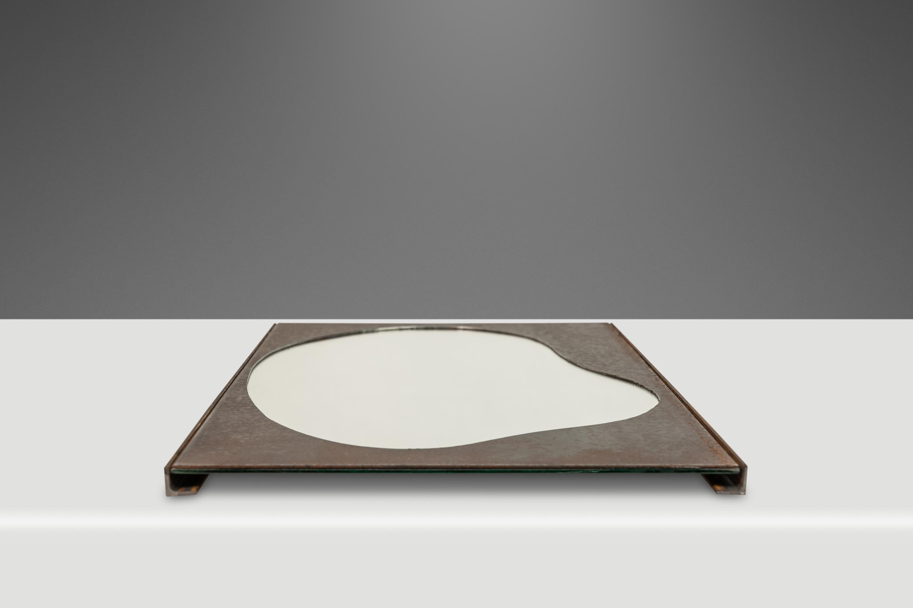 Mirror Cut From Raw Patinaed Steel, Mark Leblanc, Leblanc Studios, USA, c. 2024 In New Condition For Sale In Deland, FL