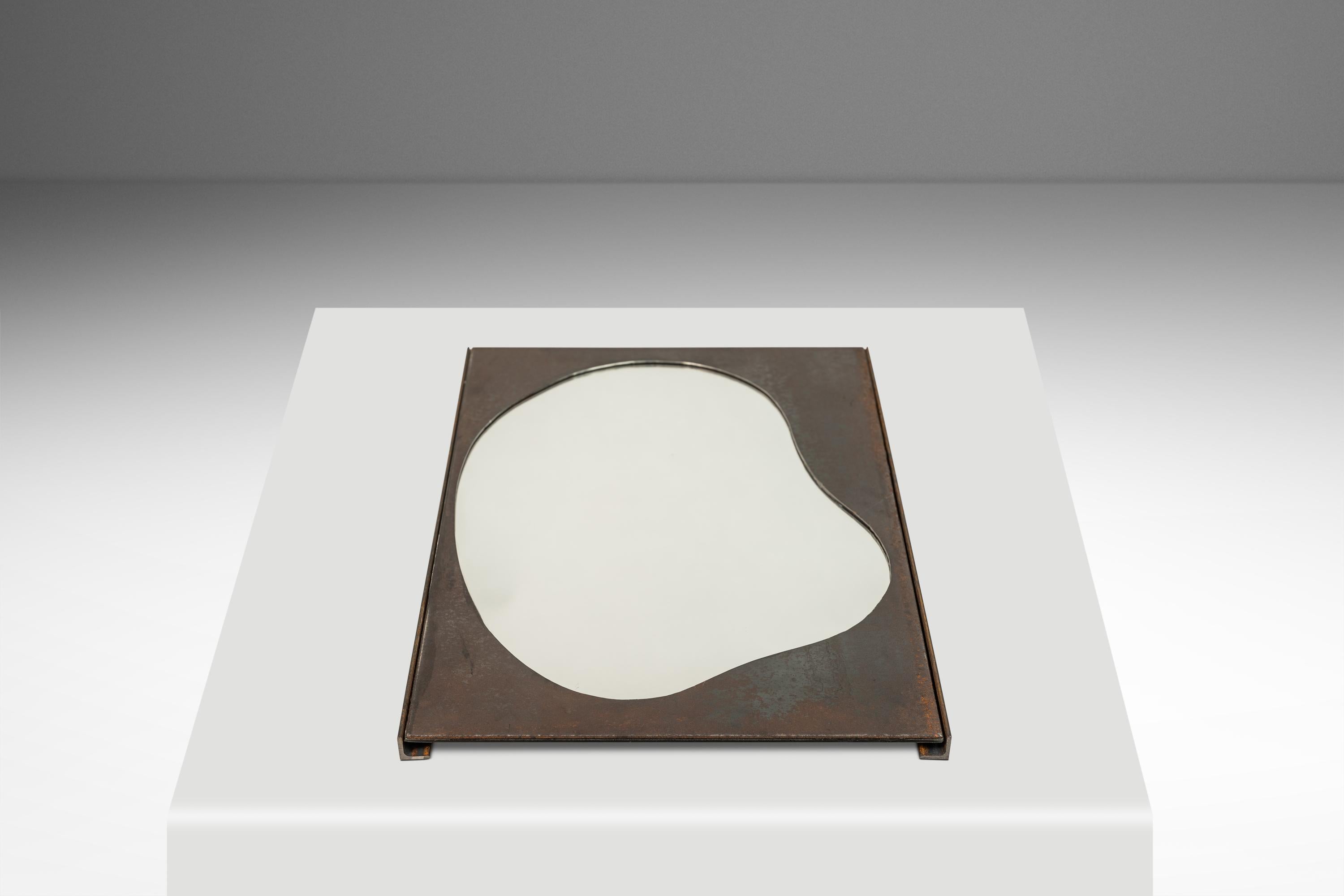Mirror Cut From Raw Patinaed Steel, Mark Leblanc, Leblanc Studios, USA, c. 2024 For Sale 1